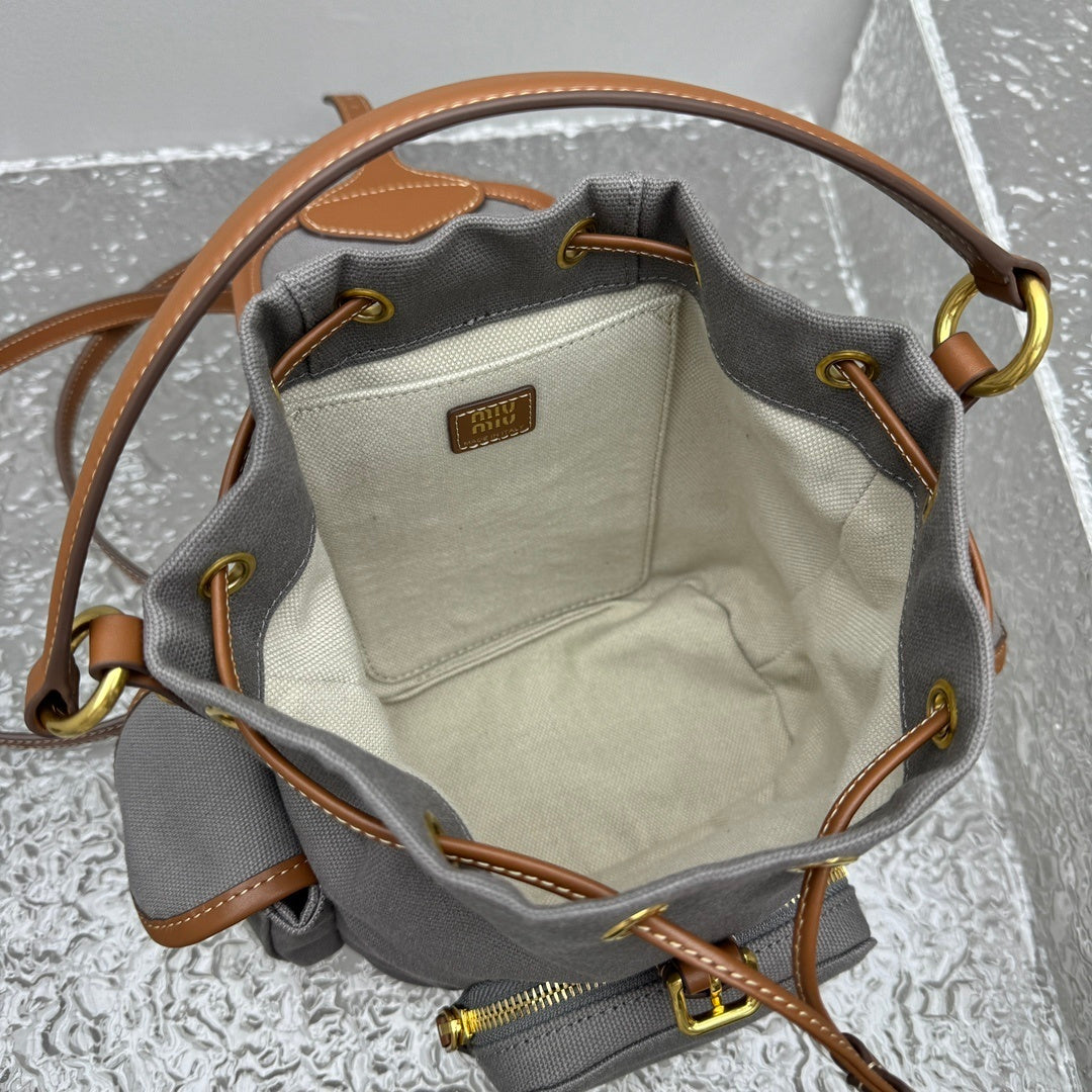 MIU MIU Canvas and Leather Backpack