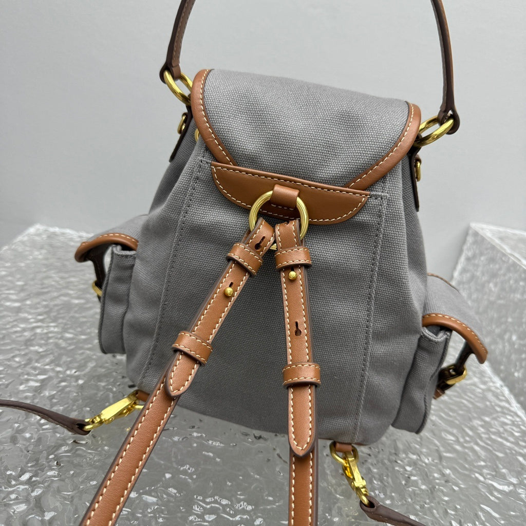 MIU MIU Canvas and Leather Backpack