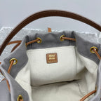 MIU MIU Canvas and Leather Backpack