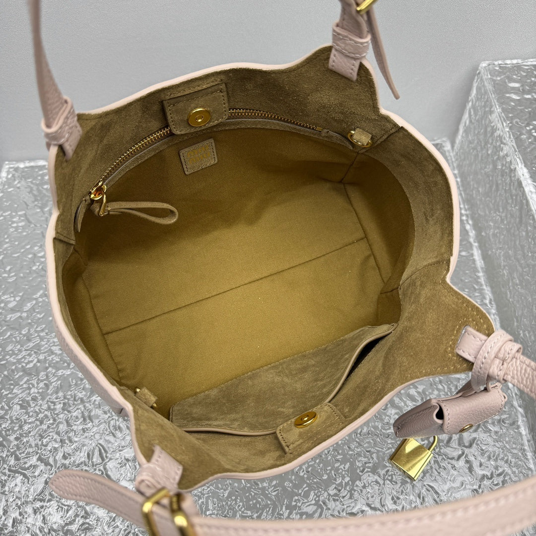 MIU MIU Grained Leather Basket Bag