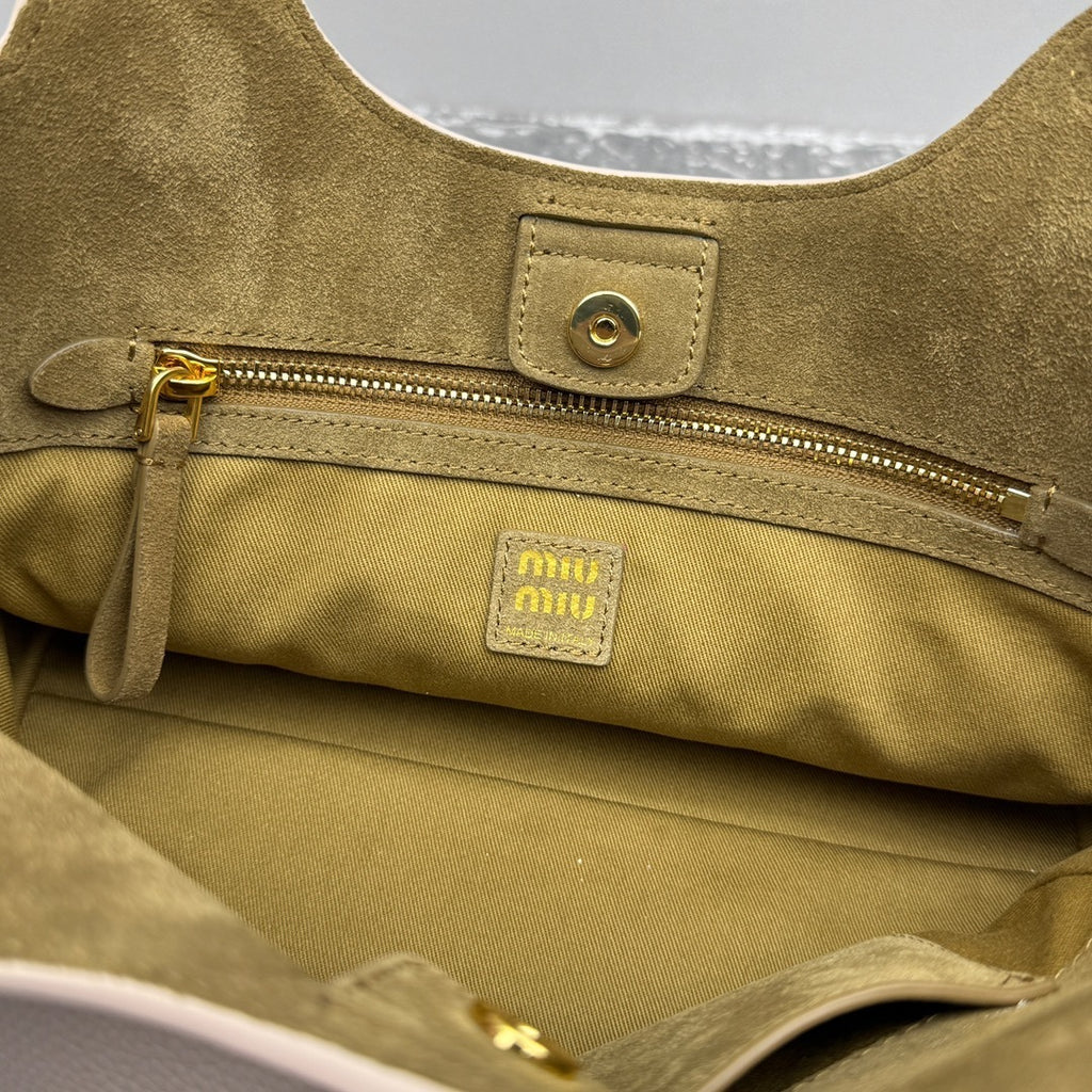 MIU MIU Grained Leather Basket Bag
