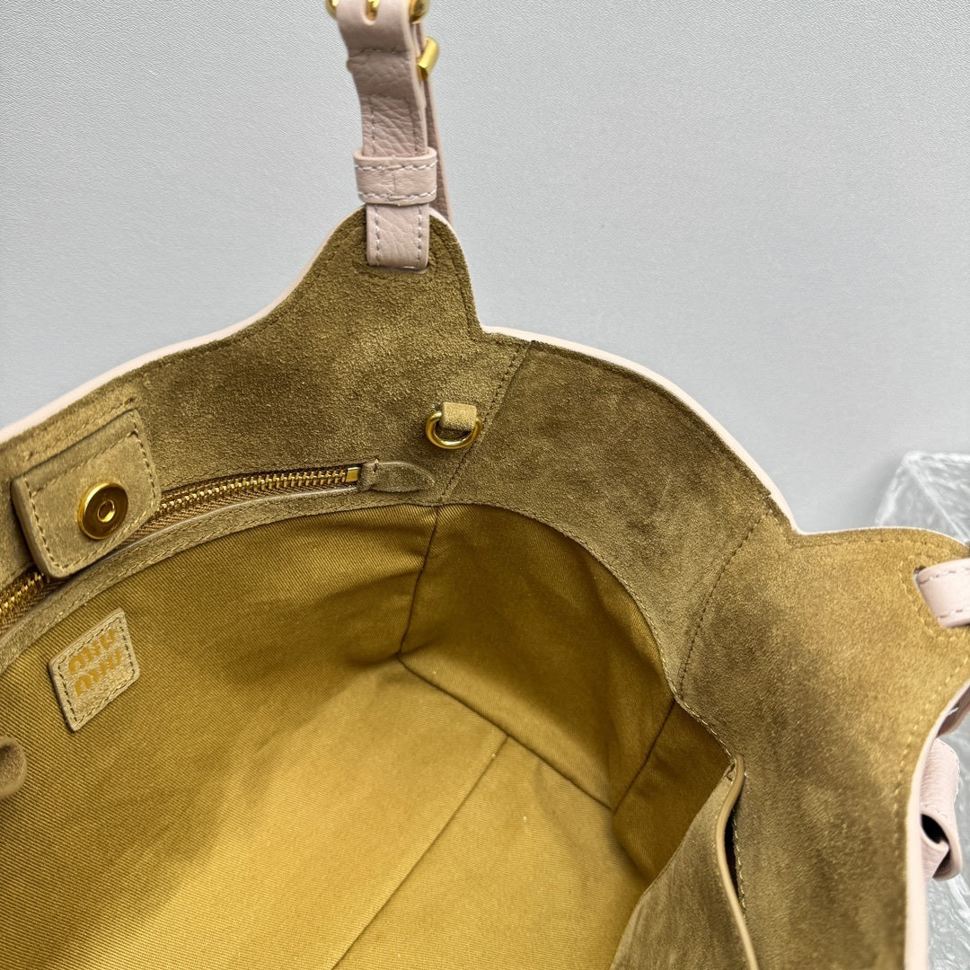 MIU MIU Grained Leather Basket Bag