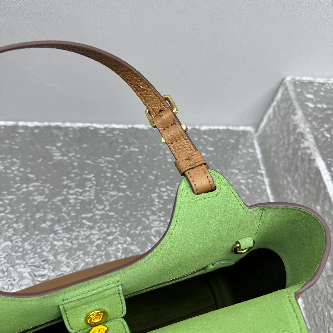 MIU MIU Grained Leather Basket Bag