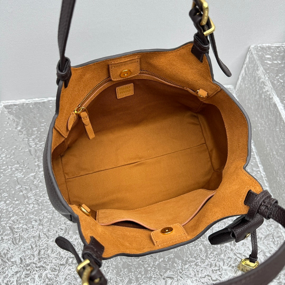 MIU MIU Grained Leather Basket Bag