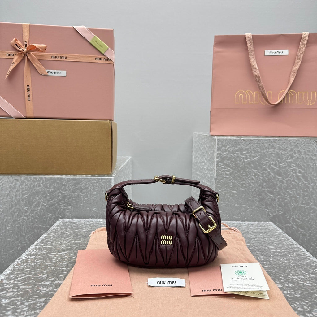 MIU MIU Matelassé Leather Top Handle Bag