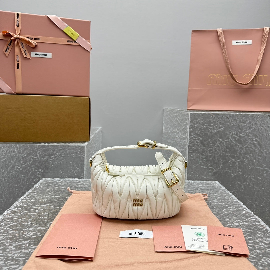 MIU MIU Matelassé Leather Top Handle Bag