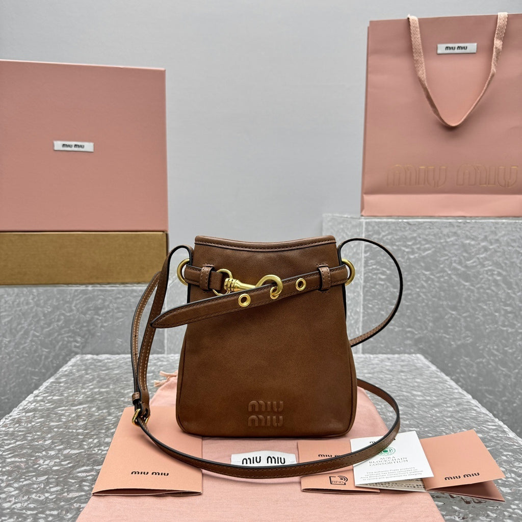 MIU MIU Aventure Leather Bucket Bag