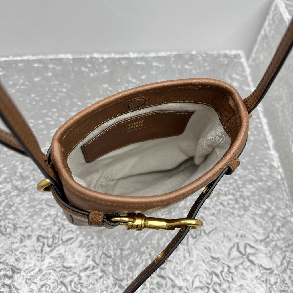 MIU MIU Aventure Leather Bucket Bag