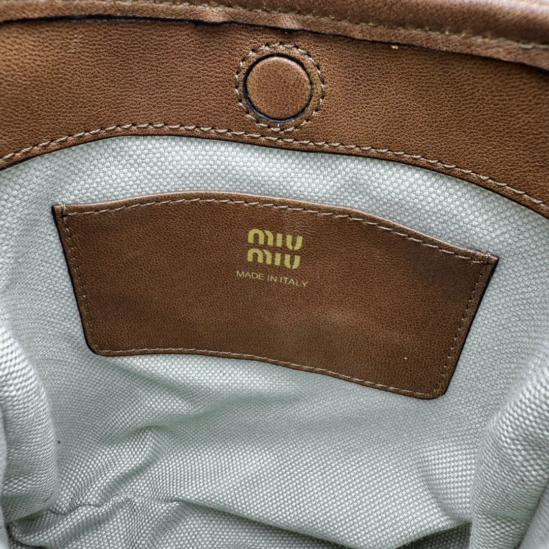 MIU MIU Aventure Leather Bucket Bag