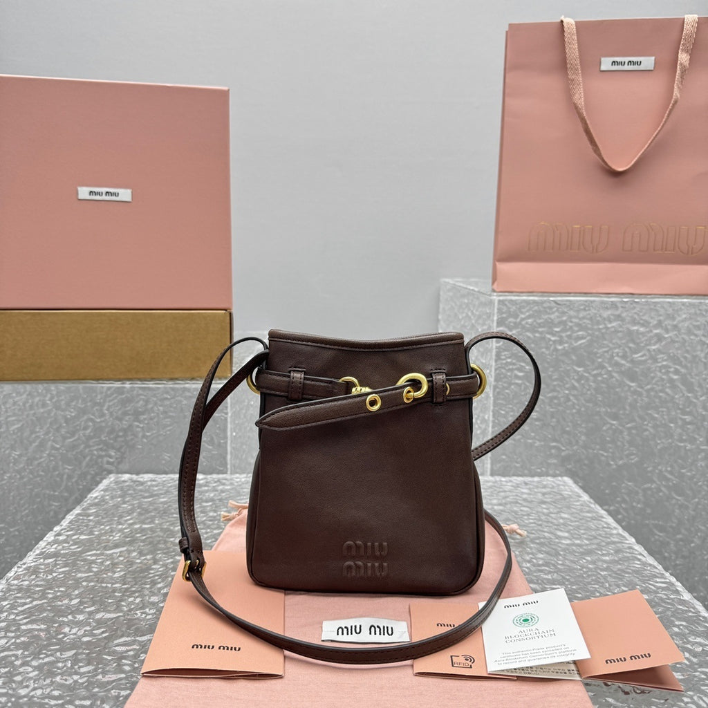 MIU MIU Aventure Leather Bucket Bag