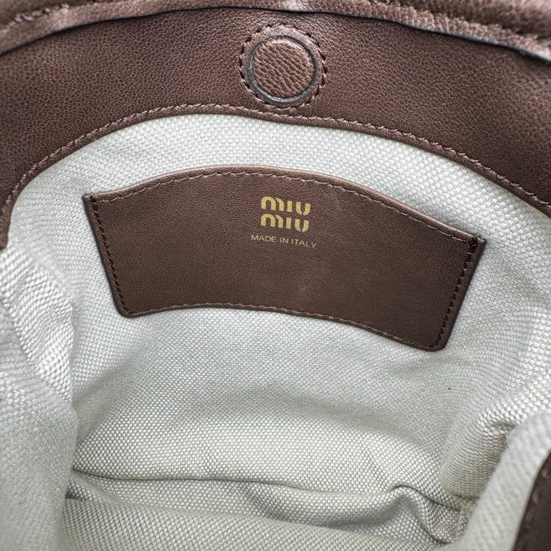 MIU MIU Aventure Leather Bucket Bag