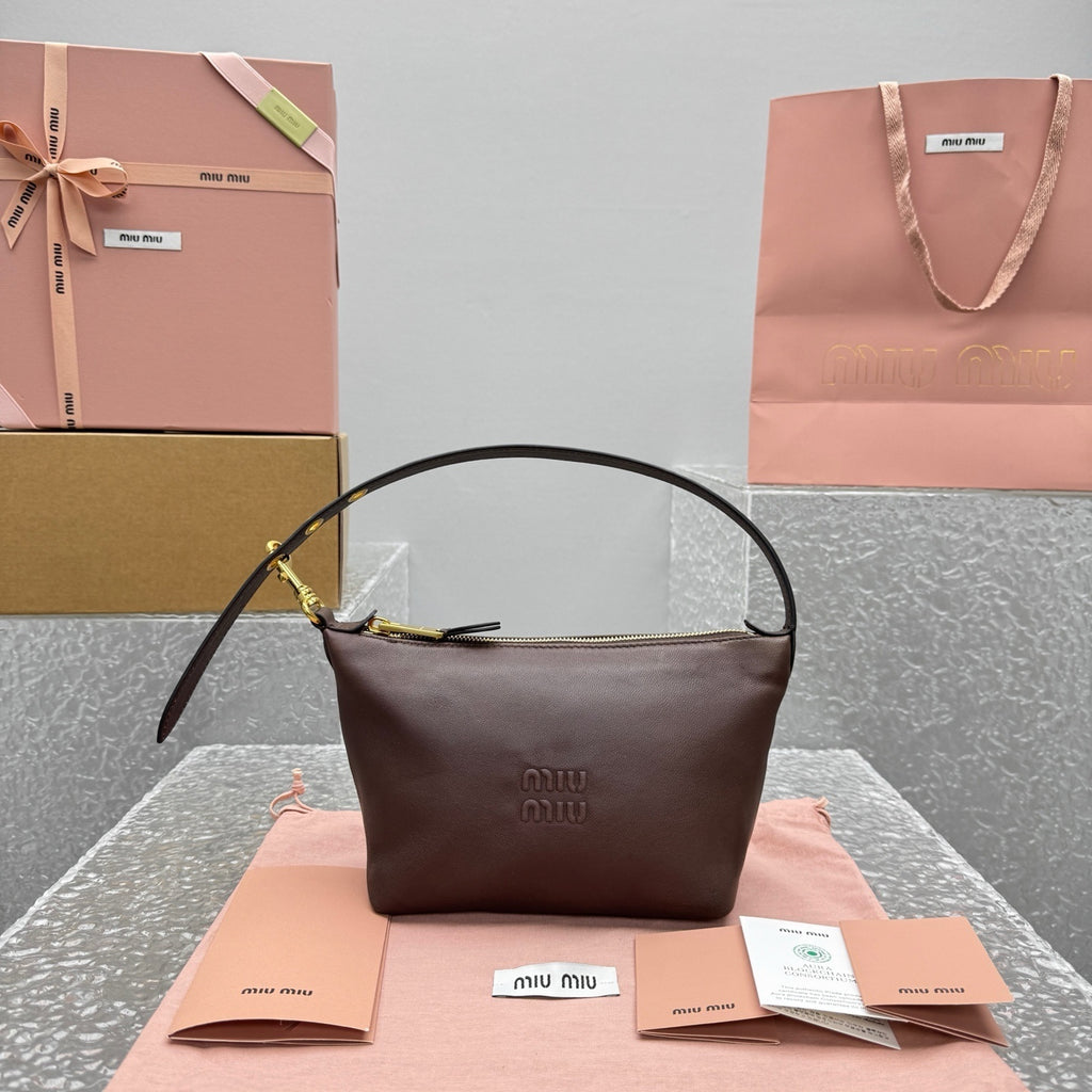 MIU MIU Leather Top Handle Lunch Box Bag