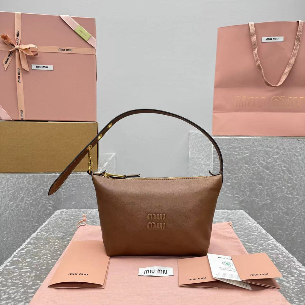 MIU MIU Leather Top Handle Lunch Box Bag