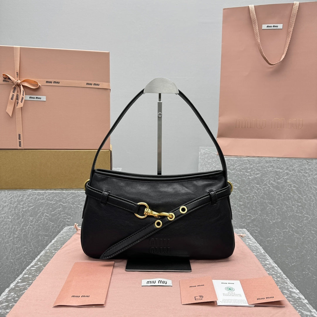 MIU MIU Aventure Nappa Lambskin Shoulder Bag