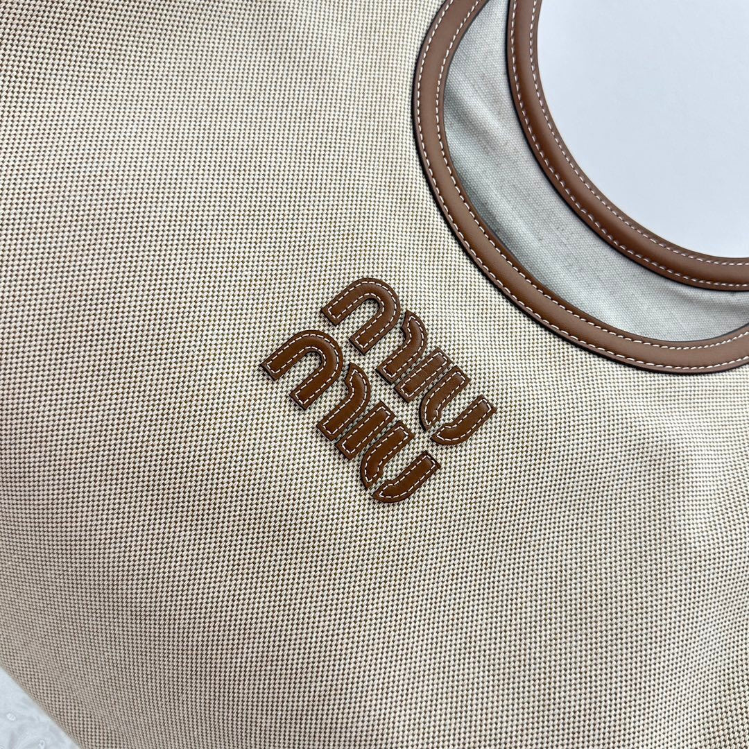 MIU MIU Canvas and Leather Underarm Bag