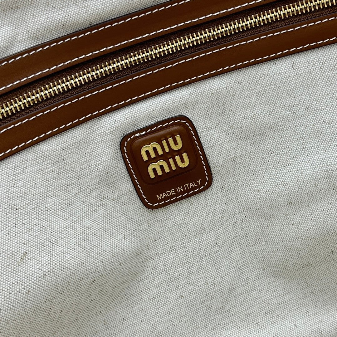 MIU MIU Canvas and Leather Underarm Bag