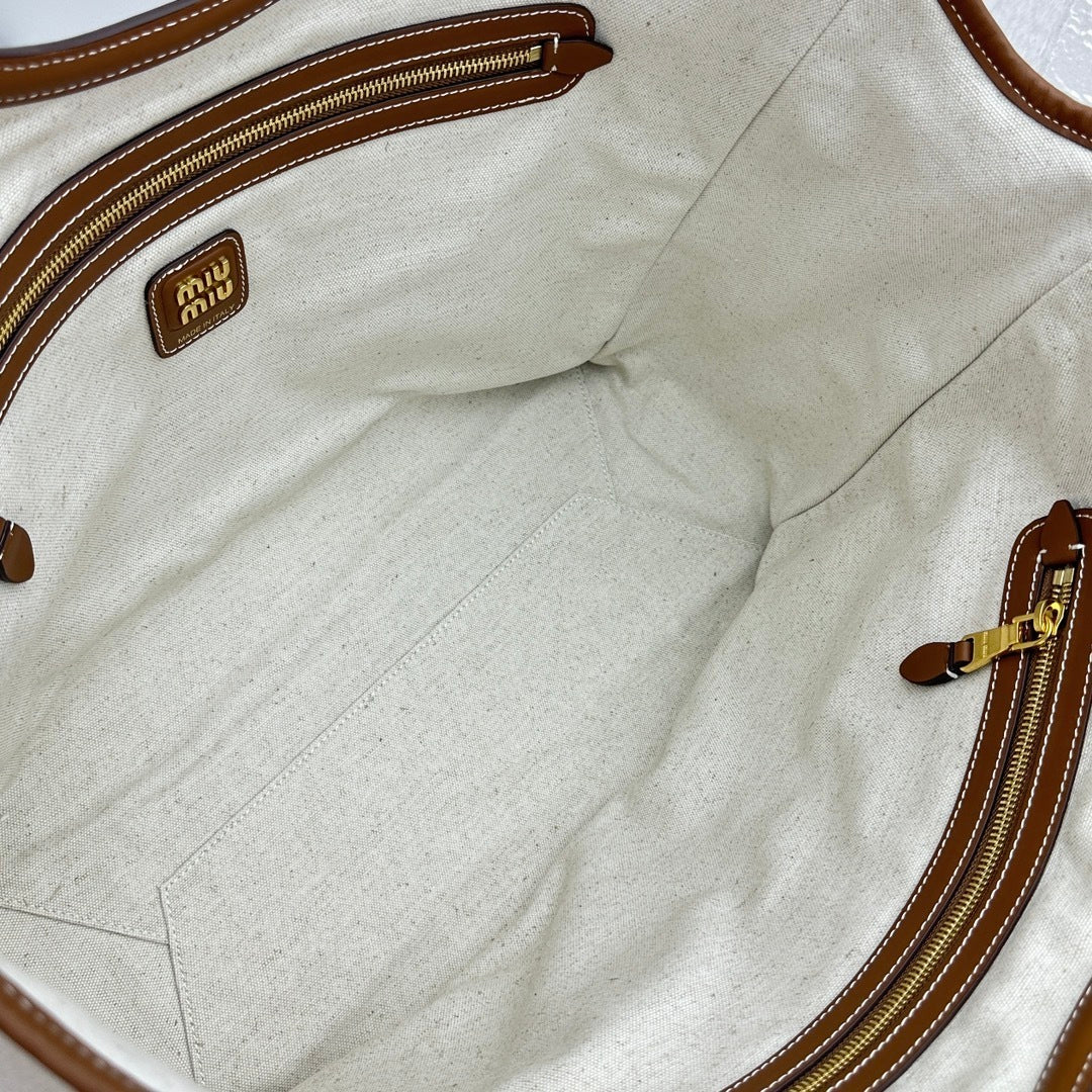 MIU MIU Canvas and Leather Underarm Bag