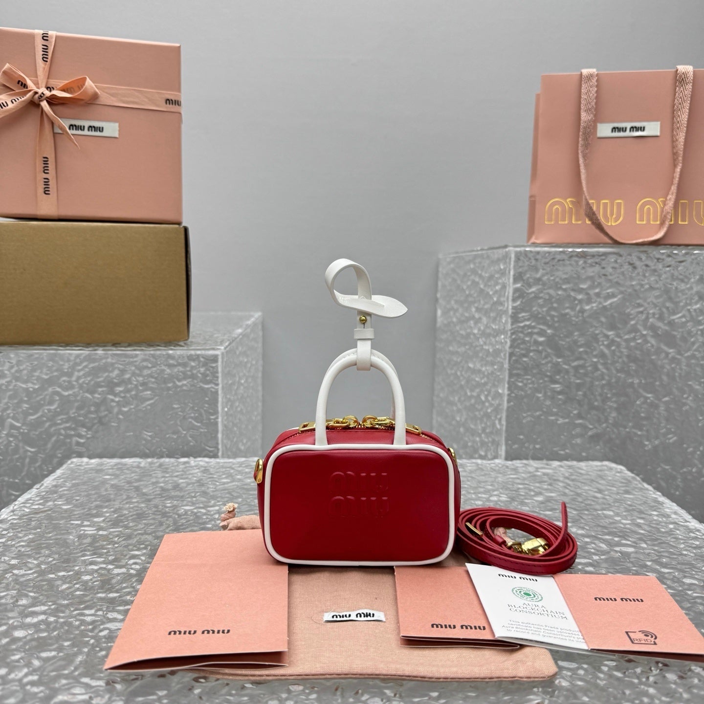 MIU MIU Mini Briefcase Bag Charm