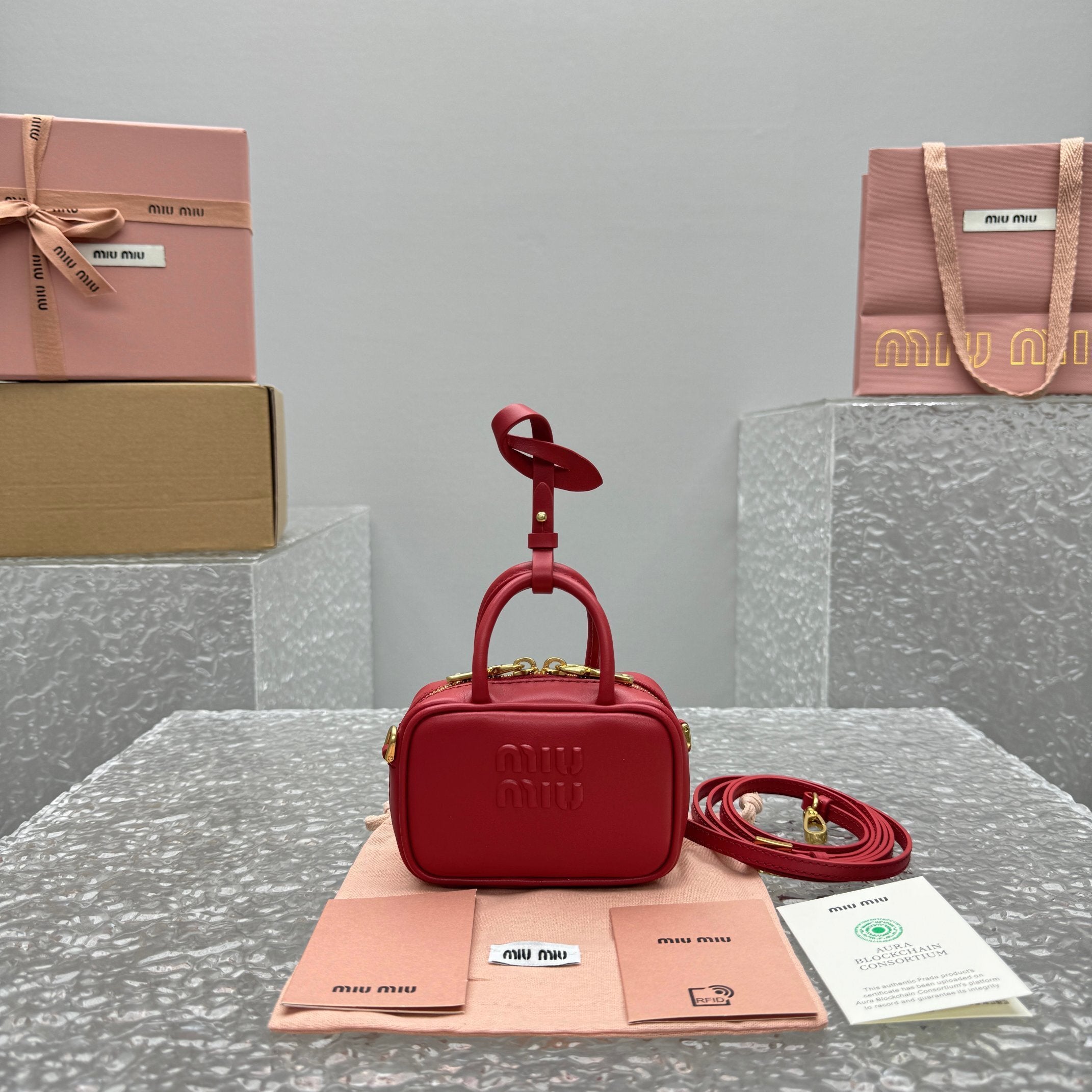 MIU MIU Mini Briefcase Bag Charm
