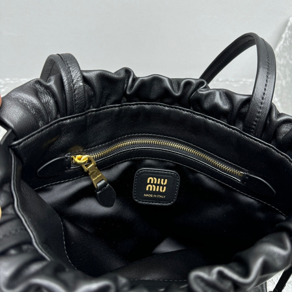 MIU MIU Suede Drawstring Tote Bag