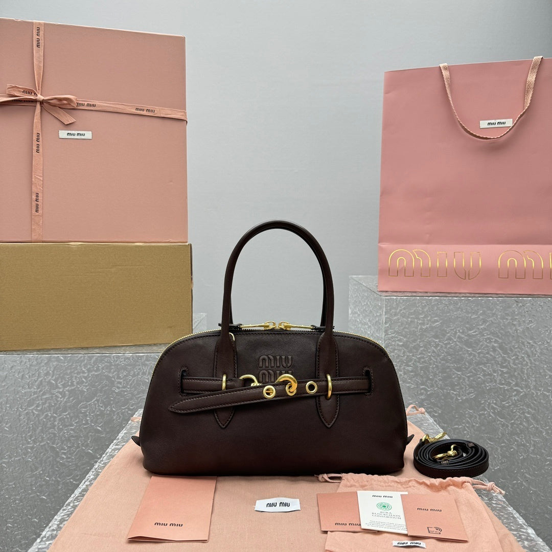 MIU MIU Aventure Leather Shell Bag