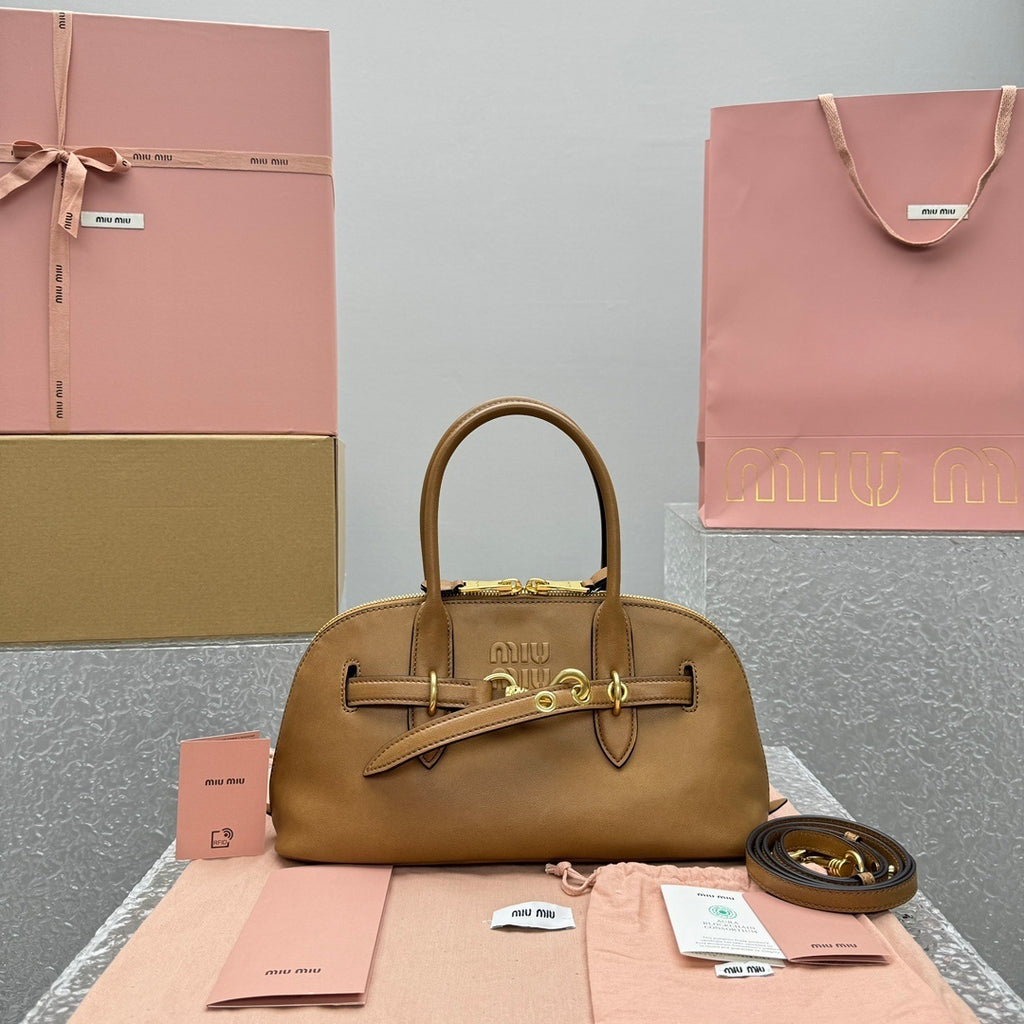 MIU MIU Aventure Leather Shell Bag