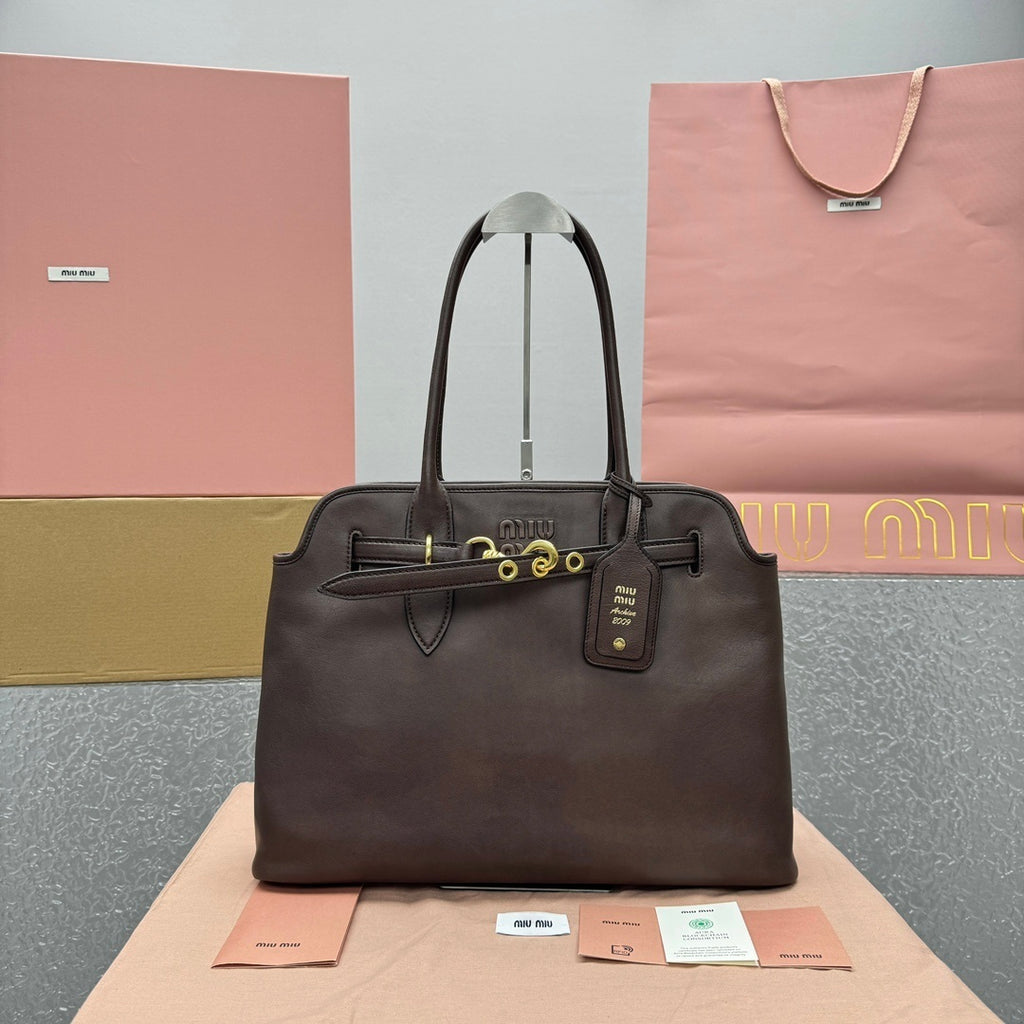 MIU MIU Nappa Leather Top Handle Bag