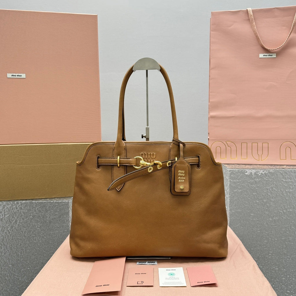 MIU MIU Nappa Leather Top Handle Bag
