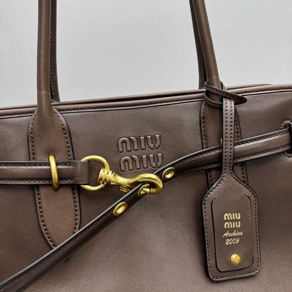 MIU MIU Nappa Leather Top Handle Bag