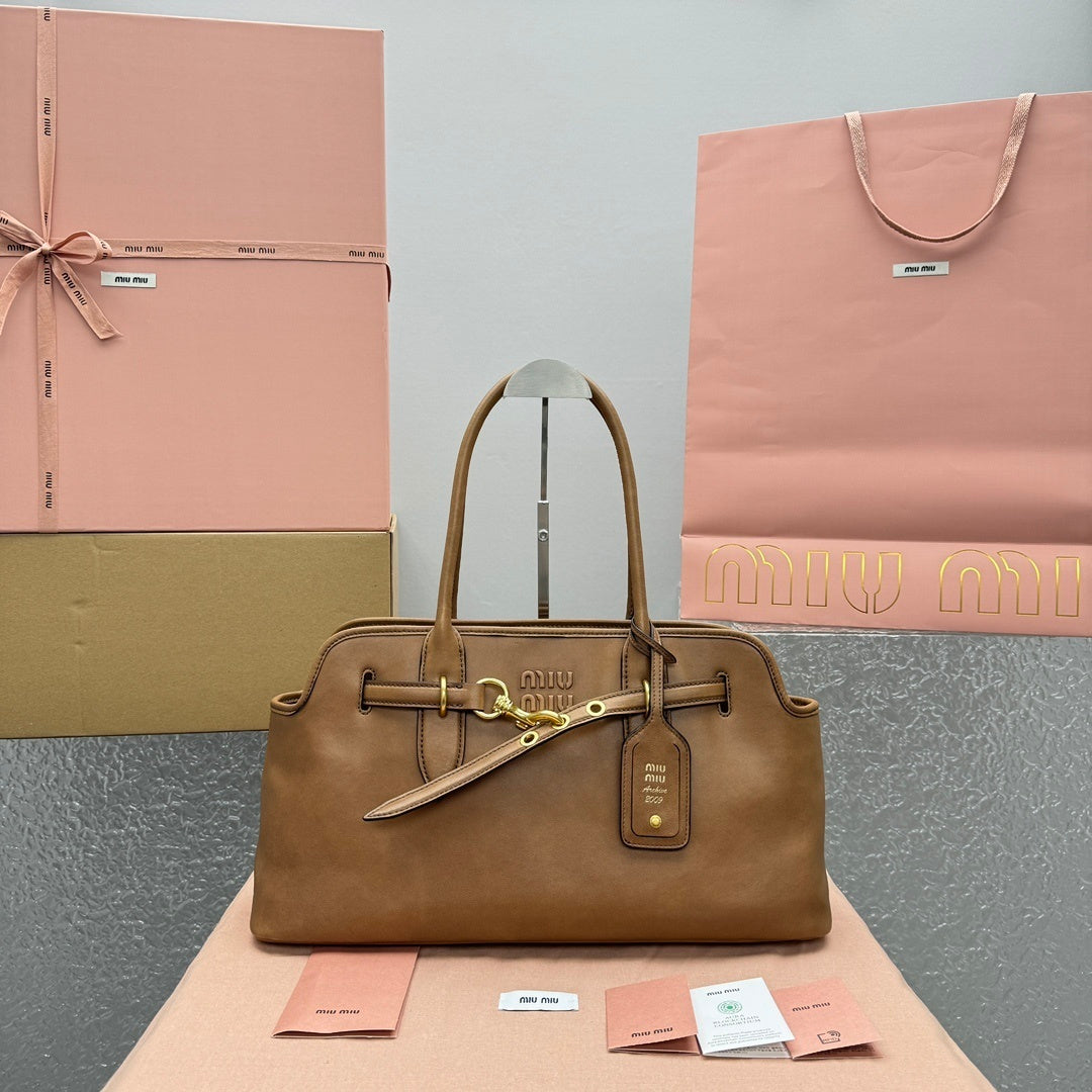 MIU MIU Nappa Leather Top Handle Bag