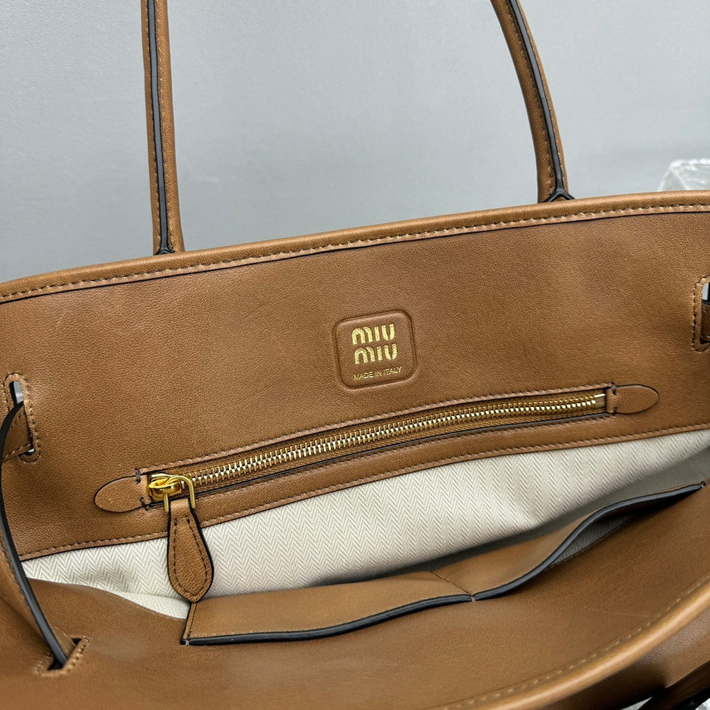 MIU MIU Nappa Leather Top Handle Bag