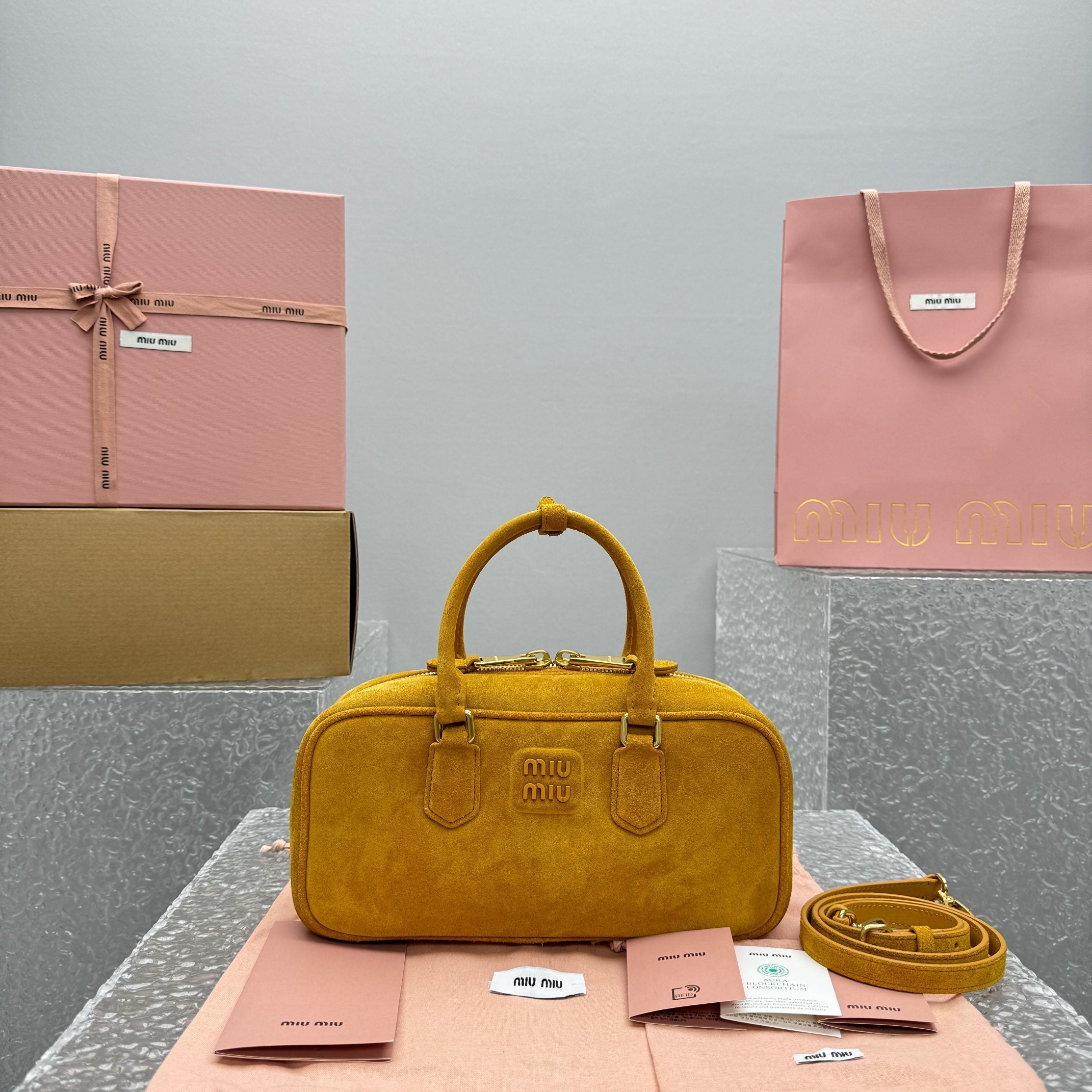 MIU MIU Suede Underarm Tote Bag