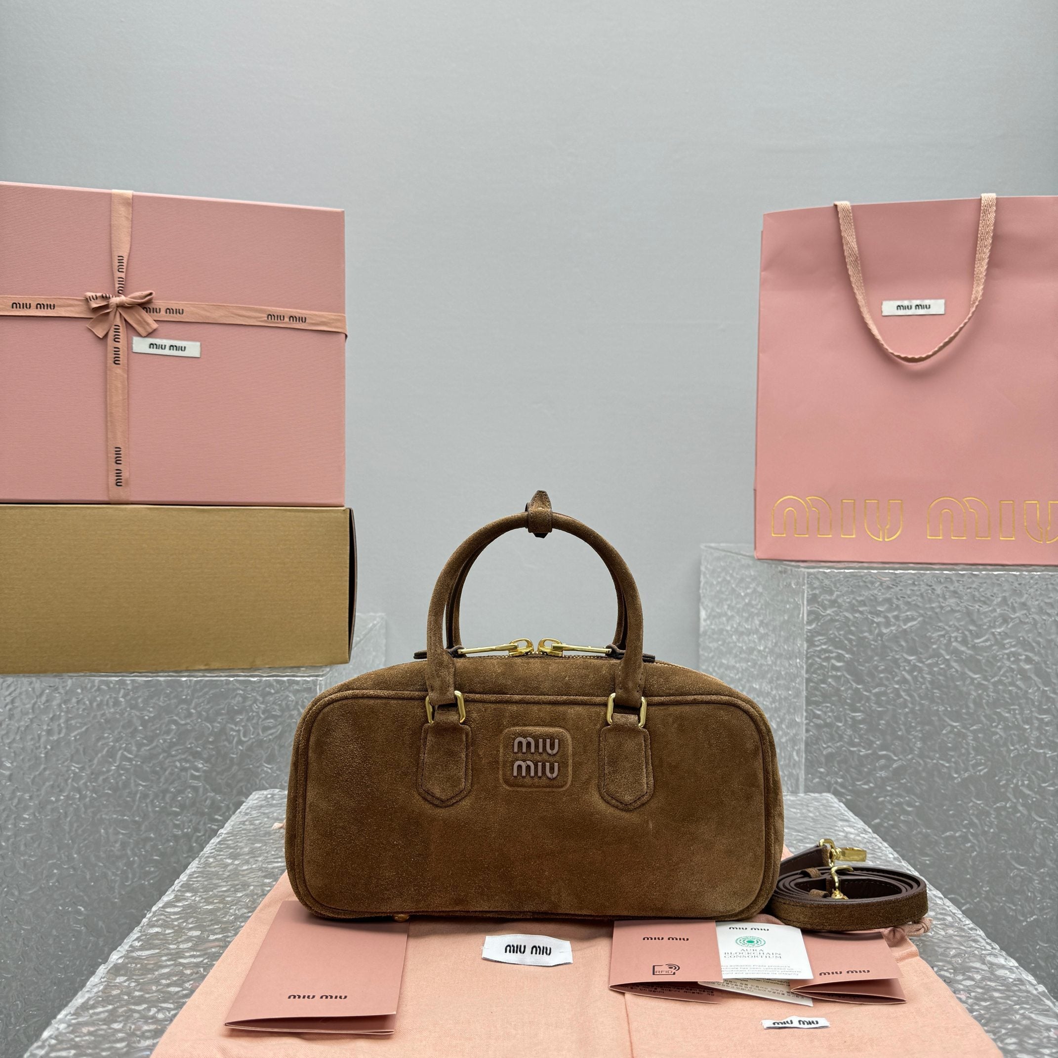 MIU MIU Suede Underarm Tote Bag