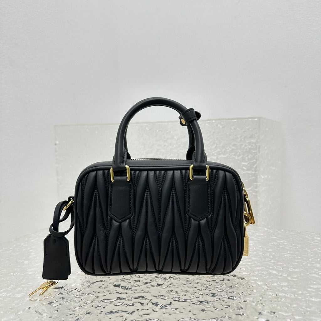 MIU MIU Matelassé Lambskin Bowling Bag