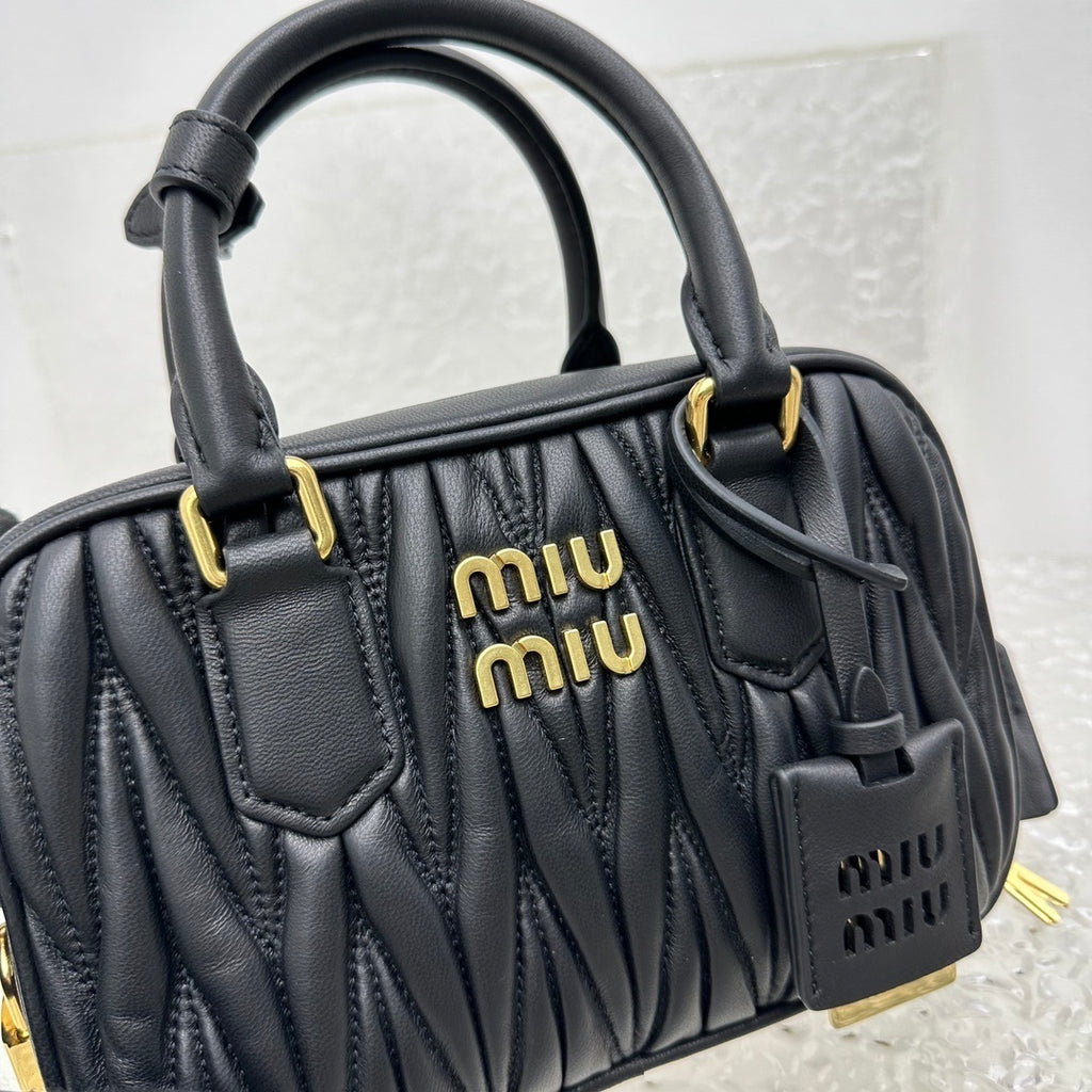 MIU MIU Matelassé Lambskin Bowling Bag