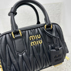 MIU MIU Matelassé Lambskin Bowling Bag