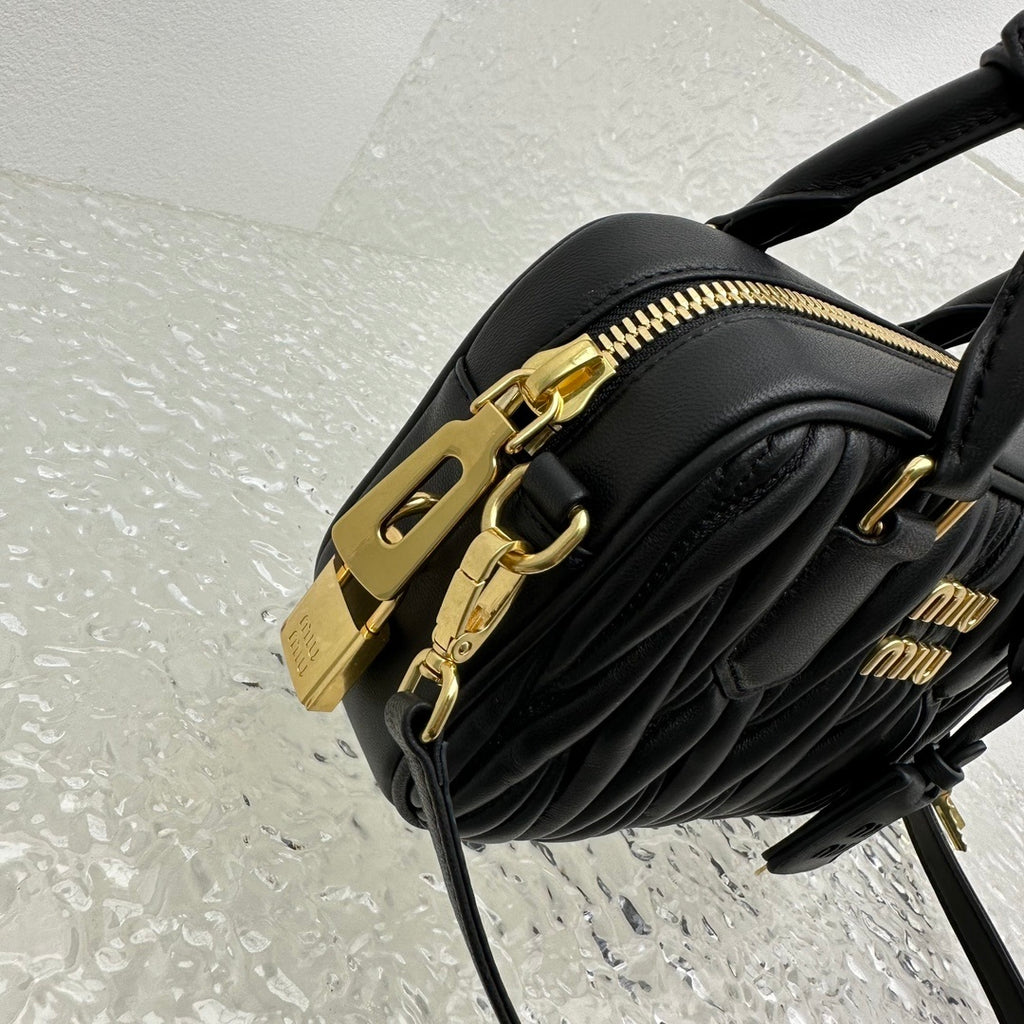 MIU MIU Matelassé Lambskin Bowling Bag