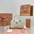 MIU MIU Matelassé Lambskin Bowling Bag