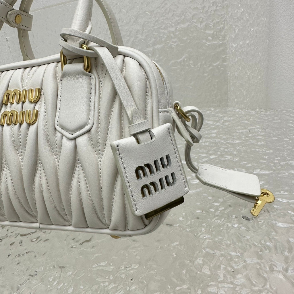 MIU MIU Matelassé Lambskin Bowling Bag