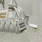 MIU MIU Matelassé Lambskin Bowling Bag