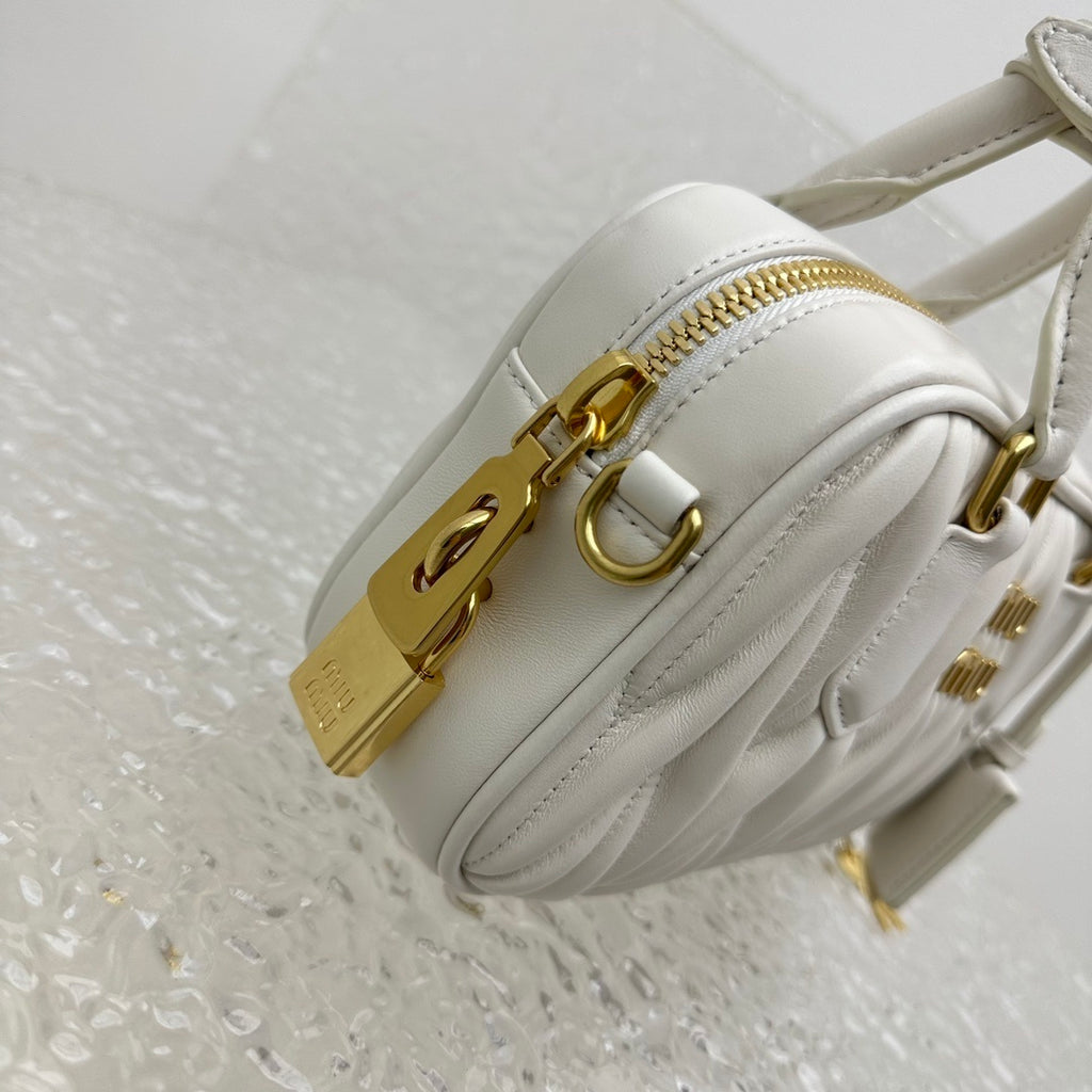 MIU MIU Matelassé Lambskin Bowling Bag