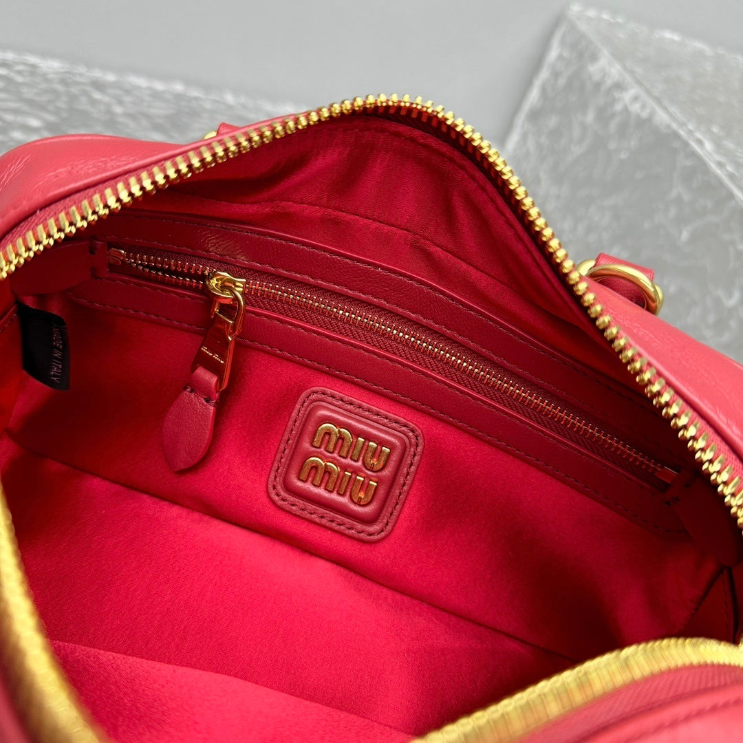 MIU MIU Matelassé Lambskin Bowling Bag