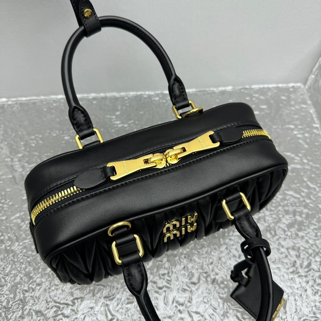 MIU MIU Matelassé Lambskin Bowling Bag