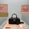 MIU MIU Matelassé Lambskin Bowling Bag