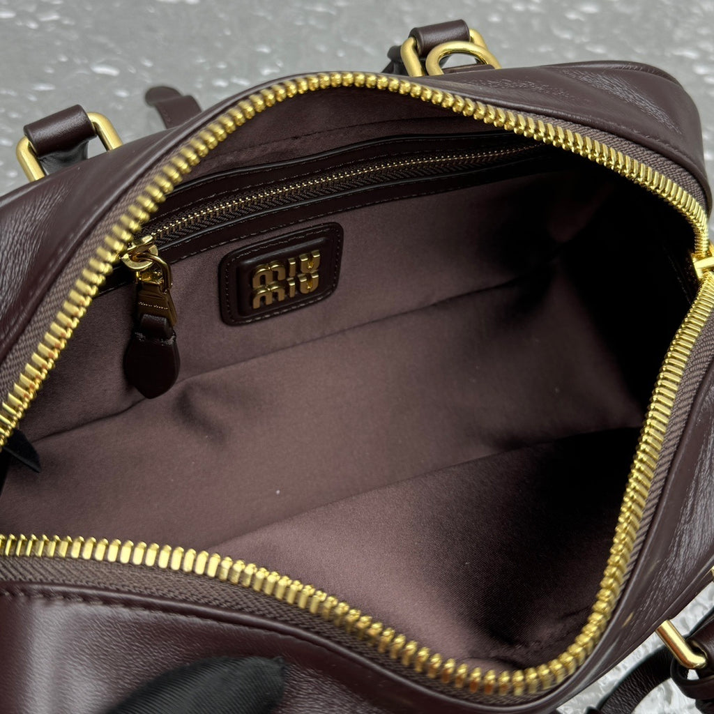 MIU MIU Matelassé Lambskin Bowling Bag