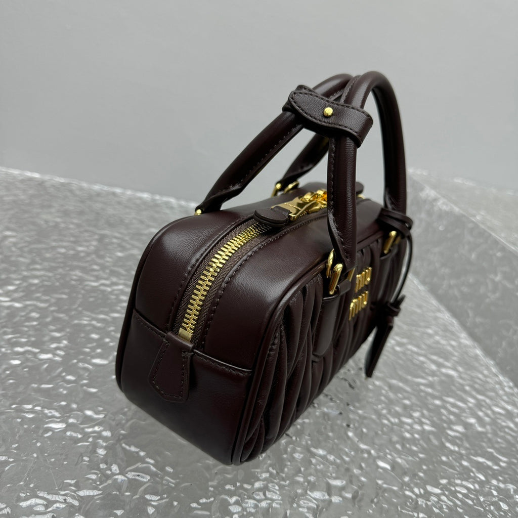 MIU MIU Matelassé Lambskin Bowling Bag