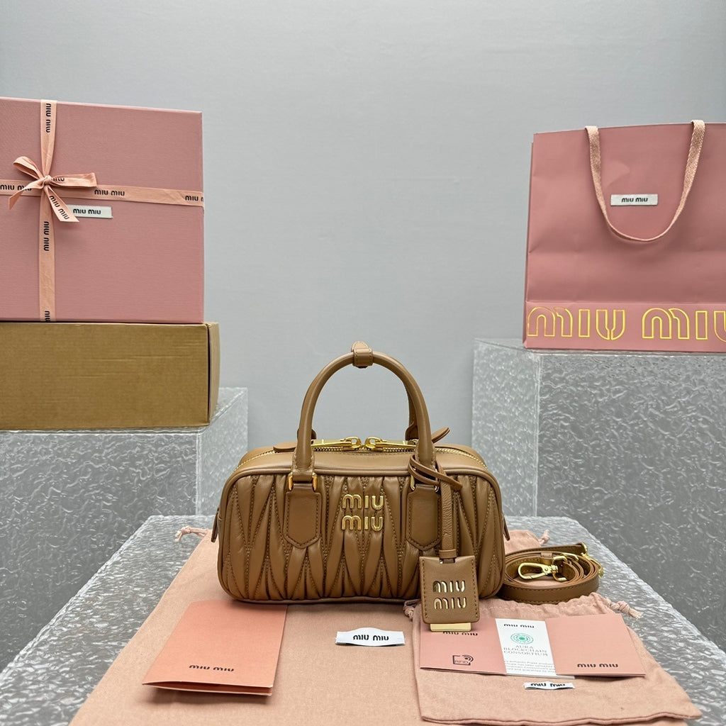 MIU MIU Matelassé Lambskin Bowling Bag