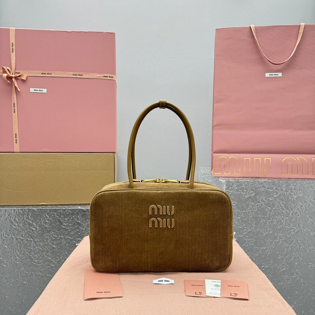 MIU MIU Corduroy Bowling Briefcase