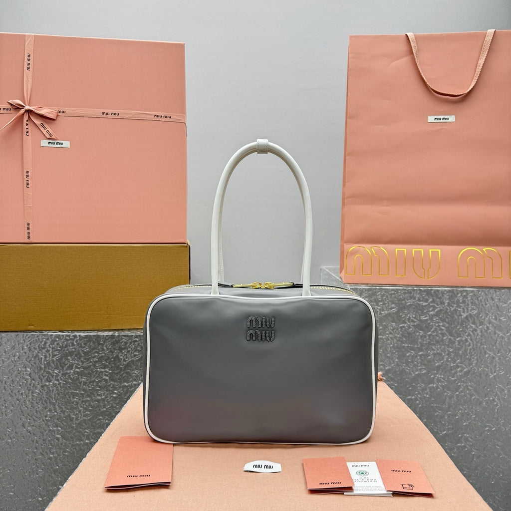 MIU MIU Two-Tone Long Handle Briefcase