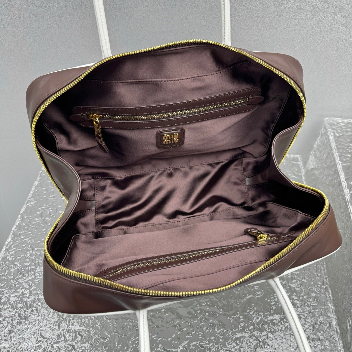 MIU MIU Two-Tone Long Handle Briefcase